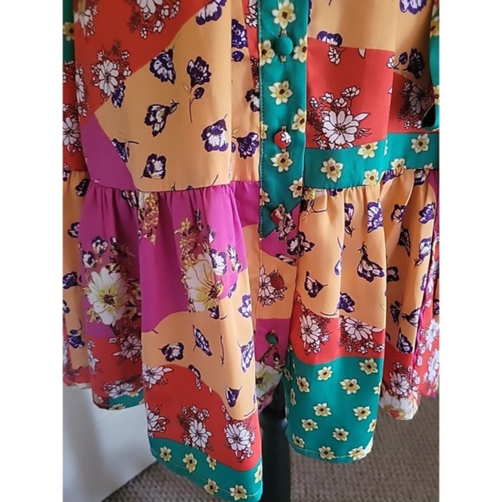 Fate Talk About Love Magenta Purple Patchwork Dress US- S - Picture 6 of 12